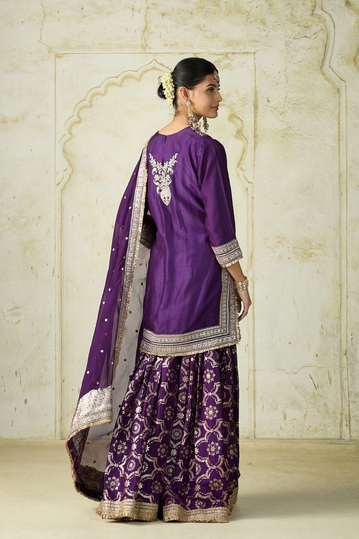 Purple Ameena Sharara Set