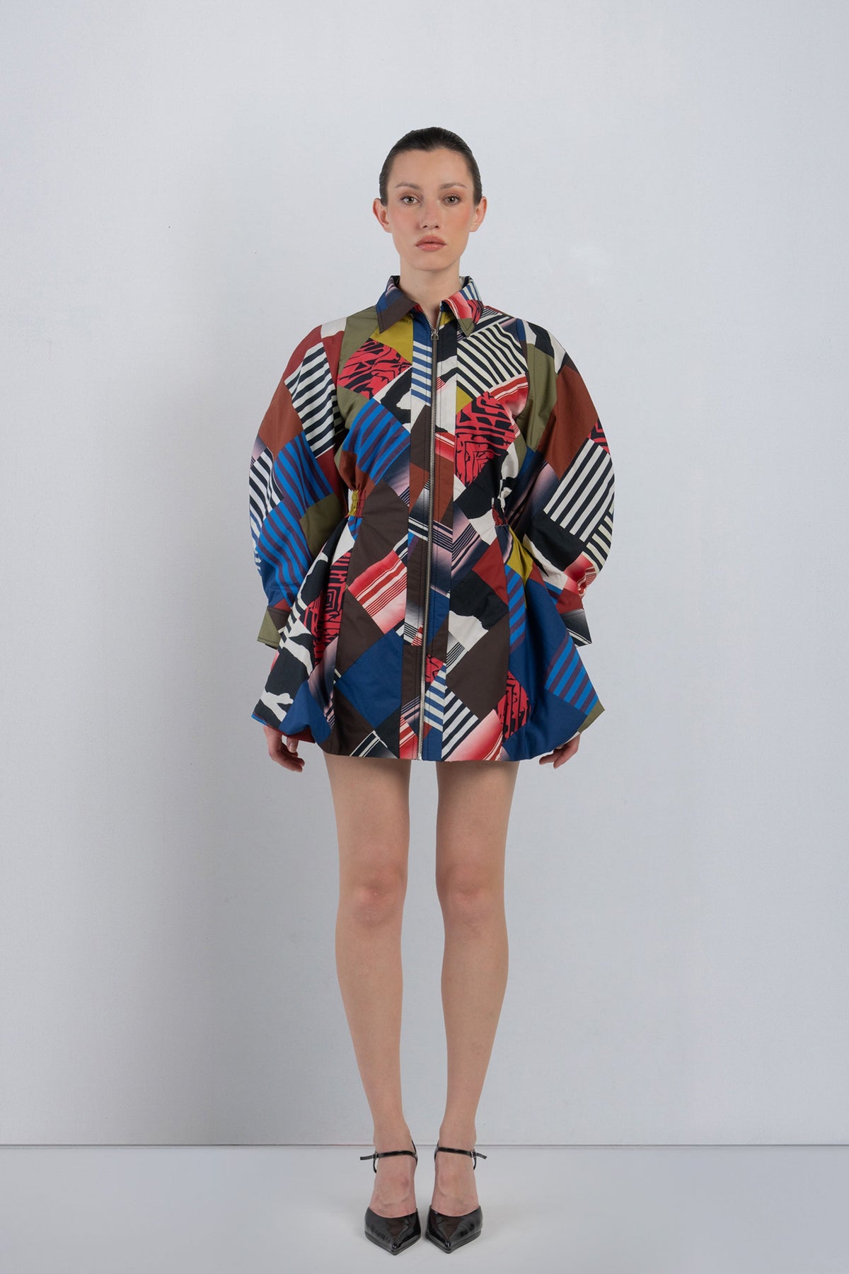 Mosaic Bubble Hem Dress