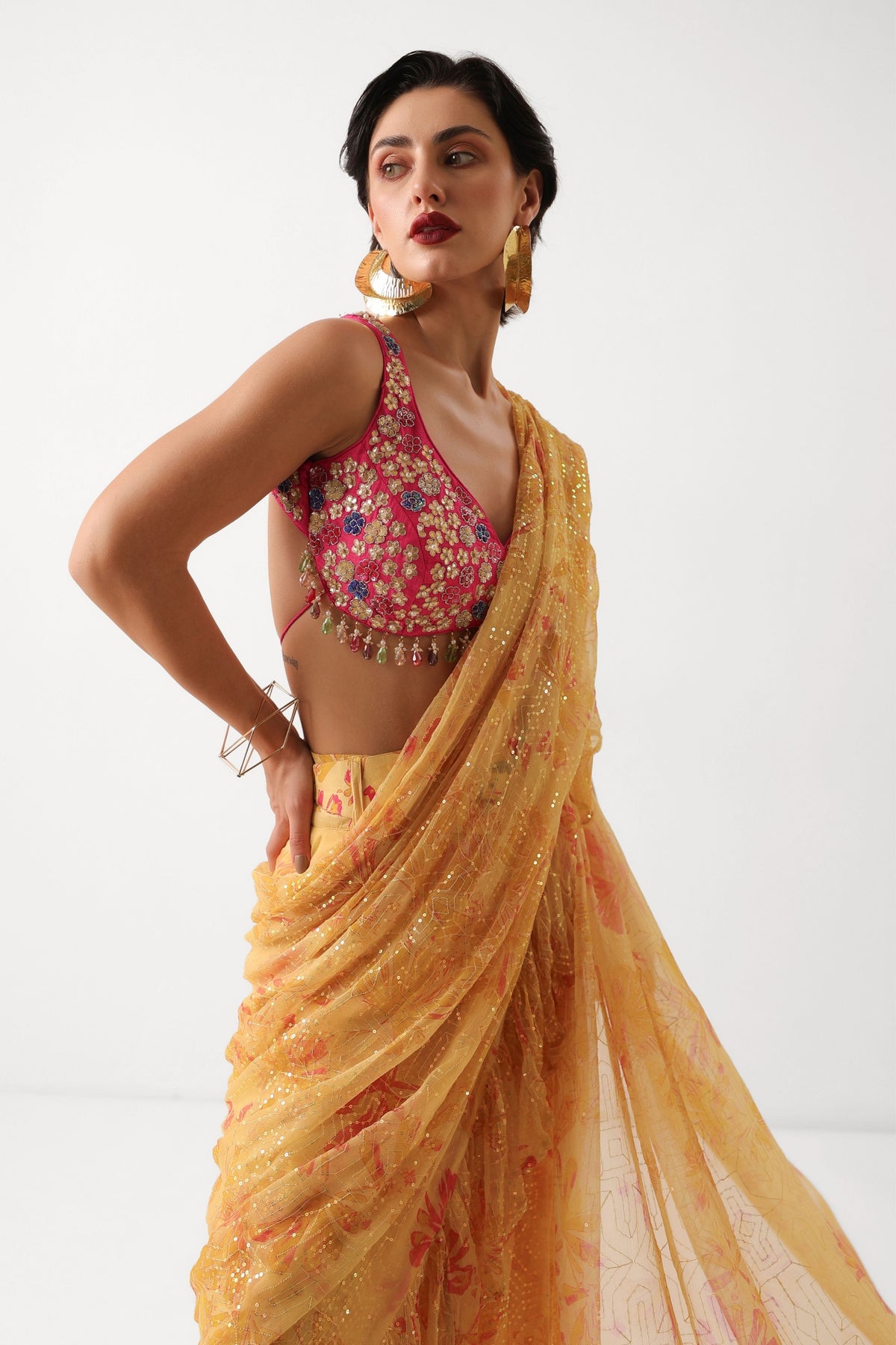 Alipore Jhilmil Saree Set