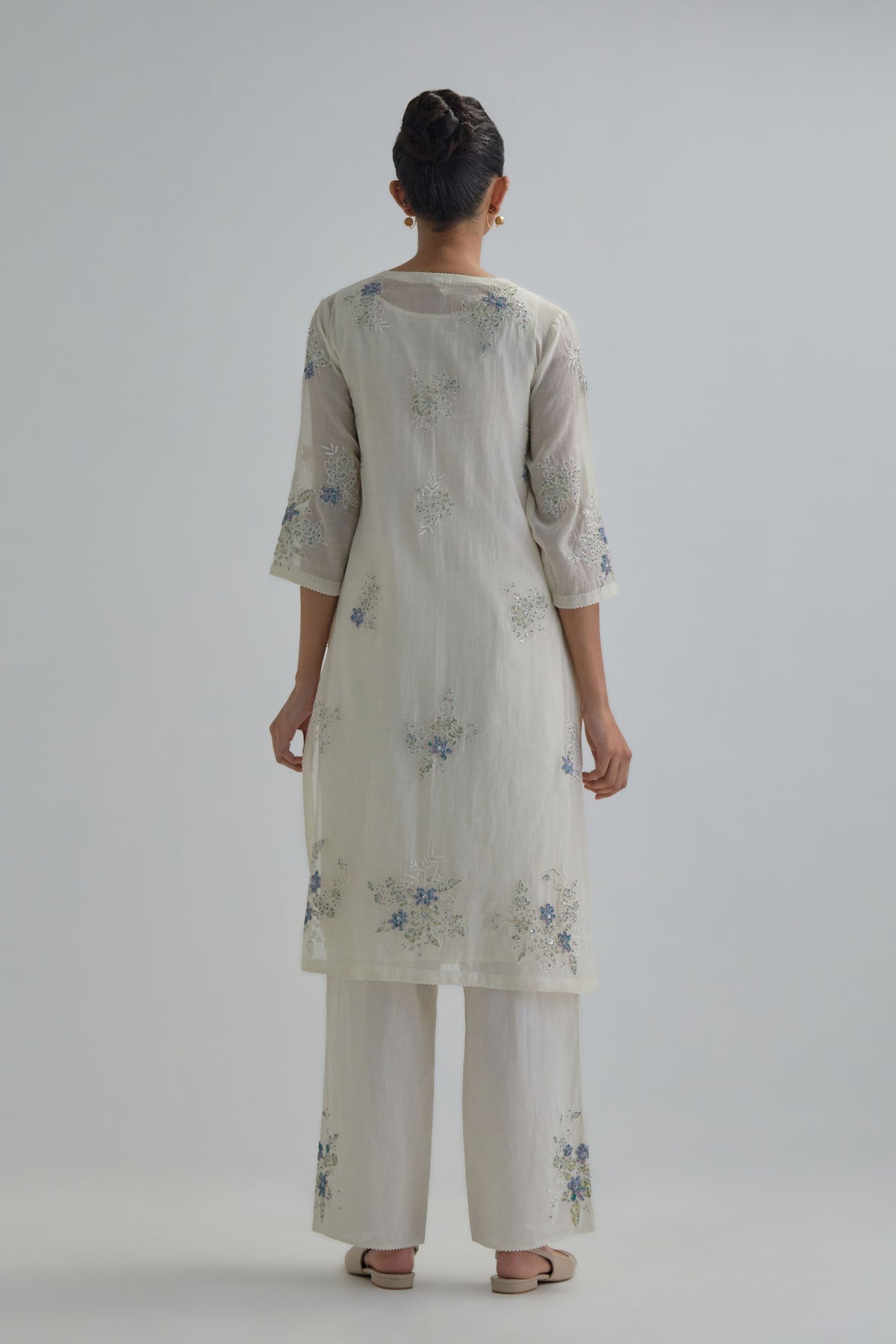 Blue Beaded Kurta Set