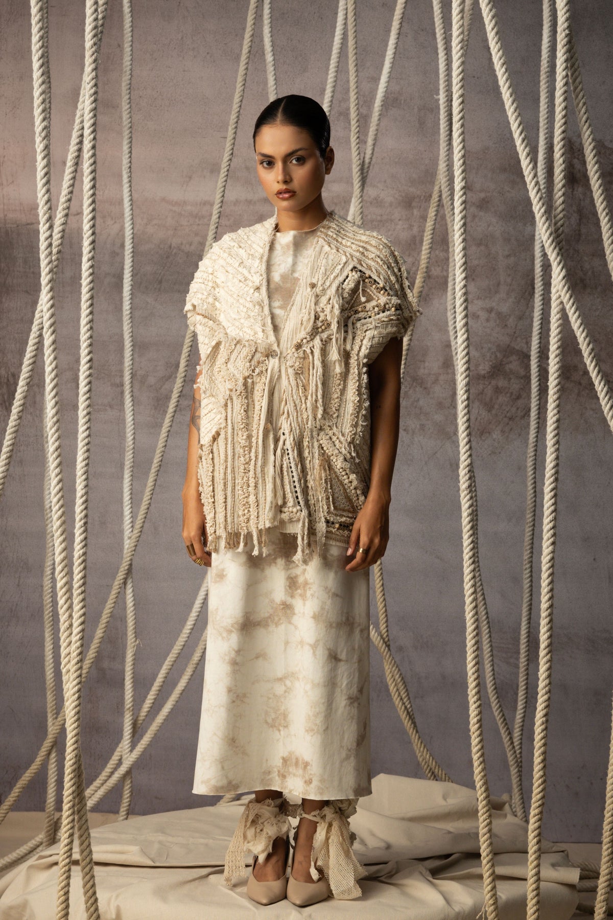 Ivory Crushed Lace Top