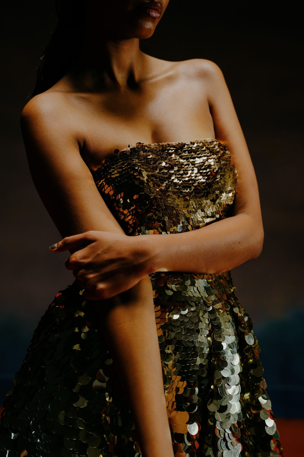 Gold Flipping Sequin Balloon Dress
