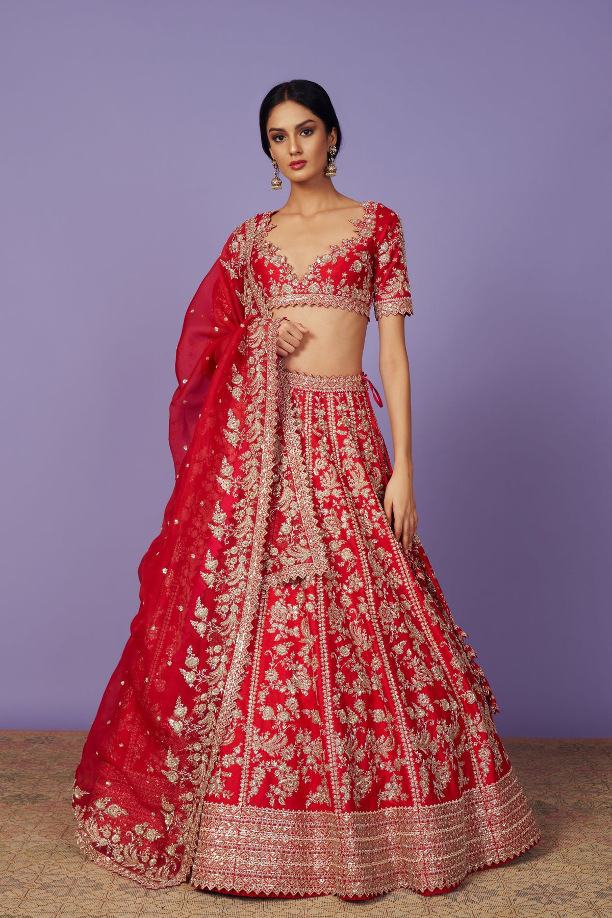 Astra Red Lehenga Set