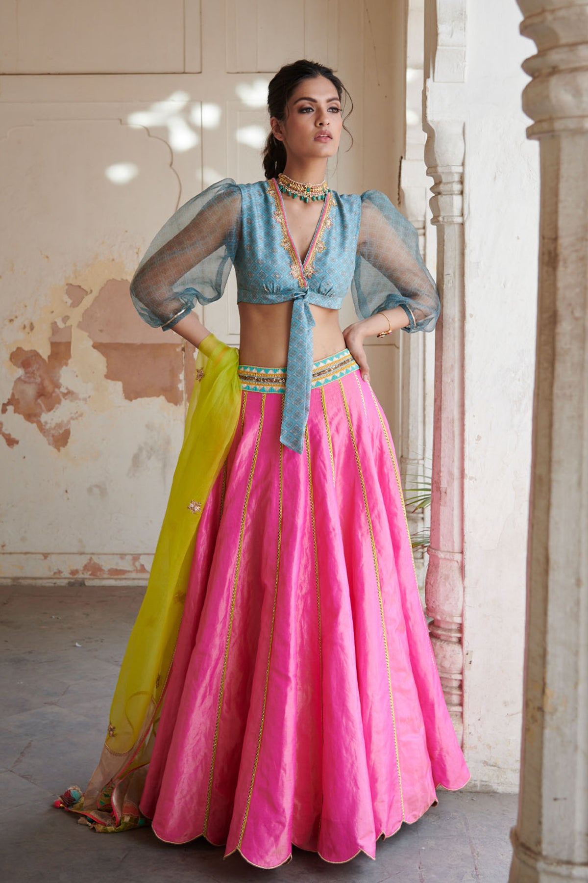 Zahra Hot Pink Lahenga