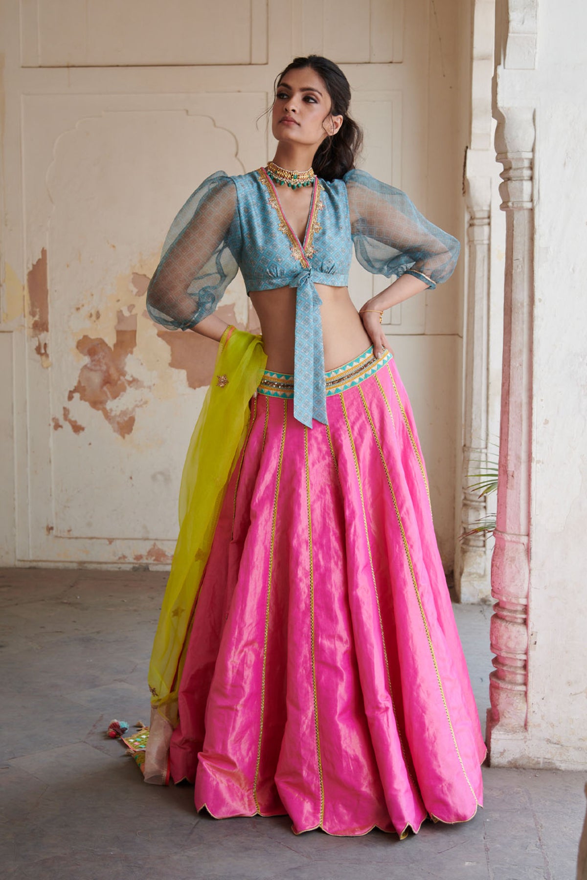 Zahra Hot Pink Lahenga