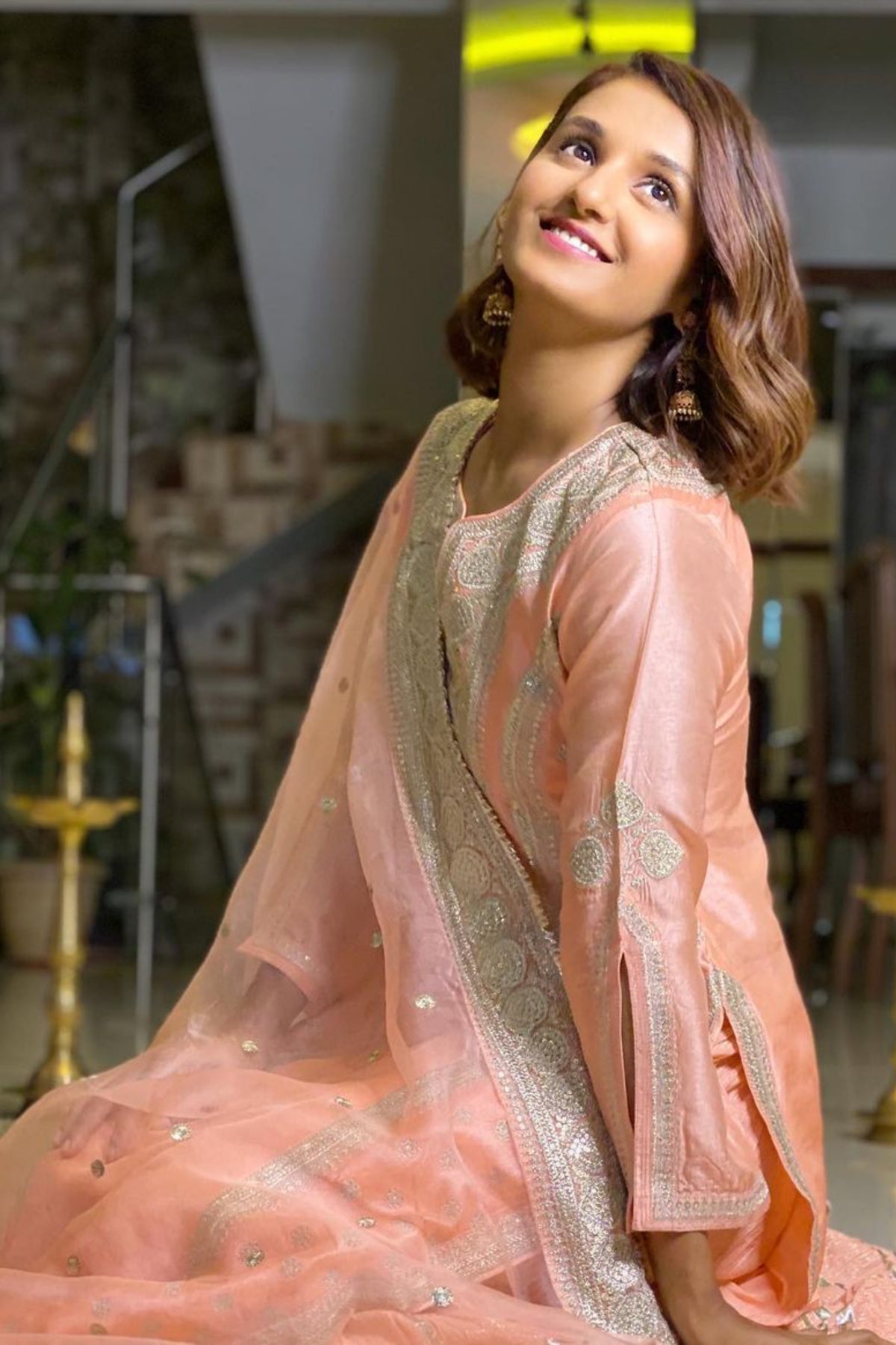 Muzafar peach sharara set