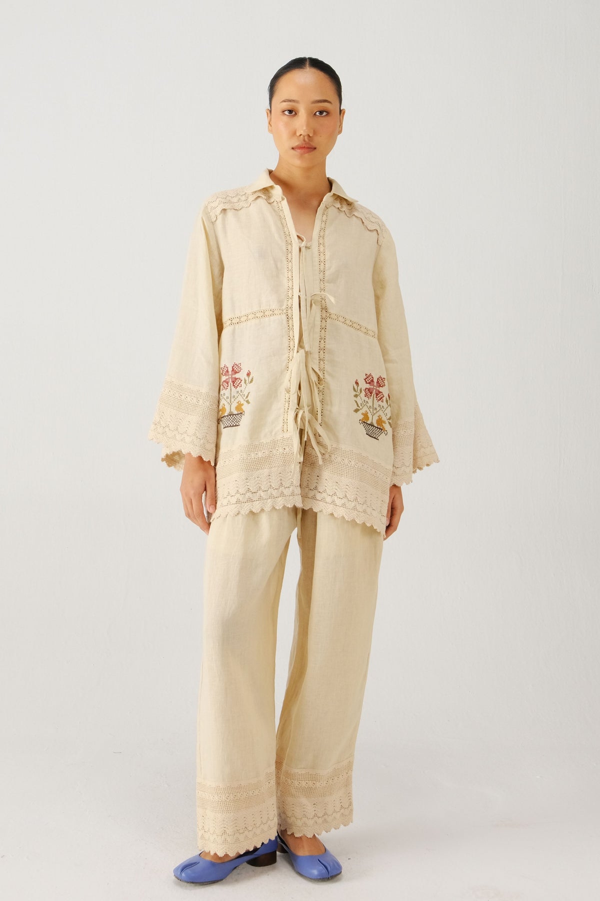 Ivory Tie up Shirt