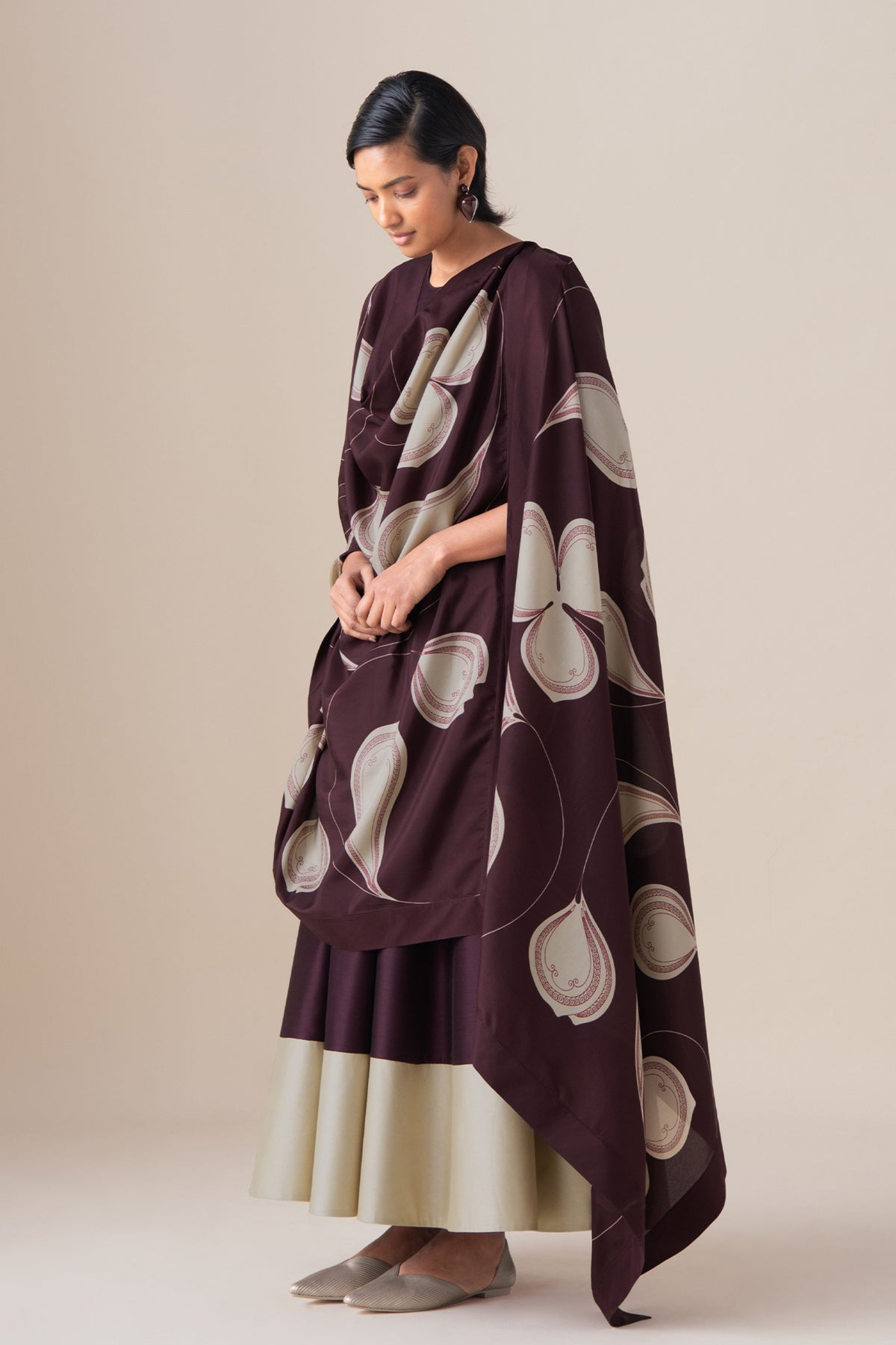 Omira Burgundy Anarkali Set