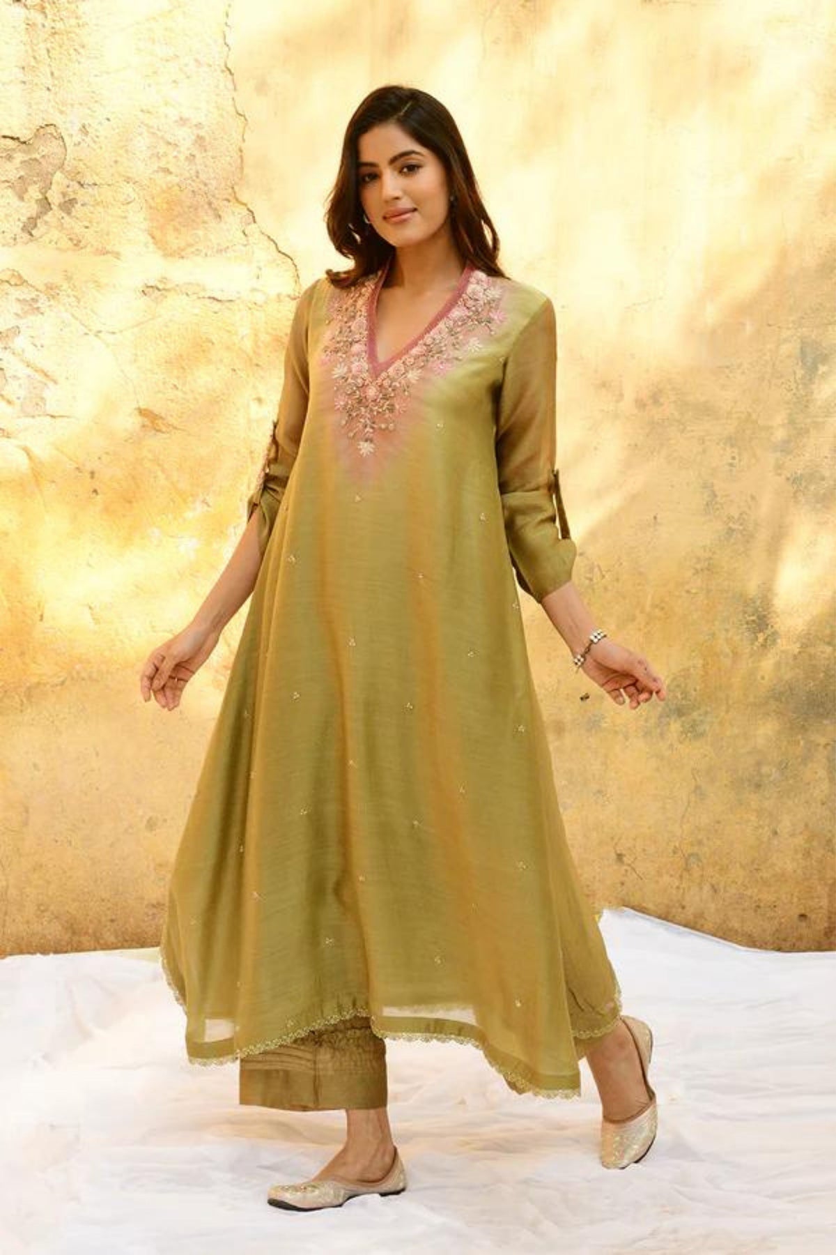 Olive Green Mystic Knot Kurta Set
