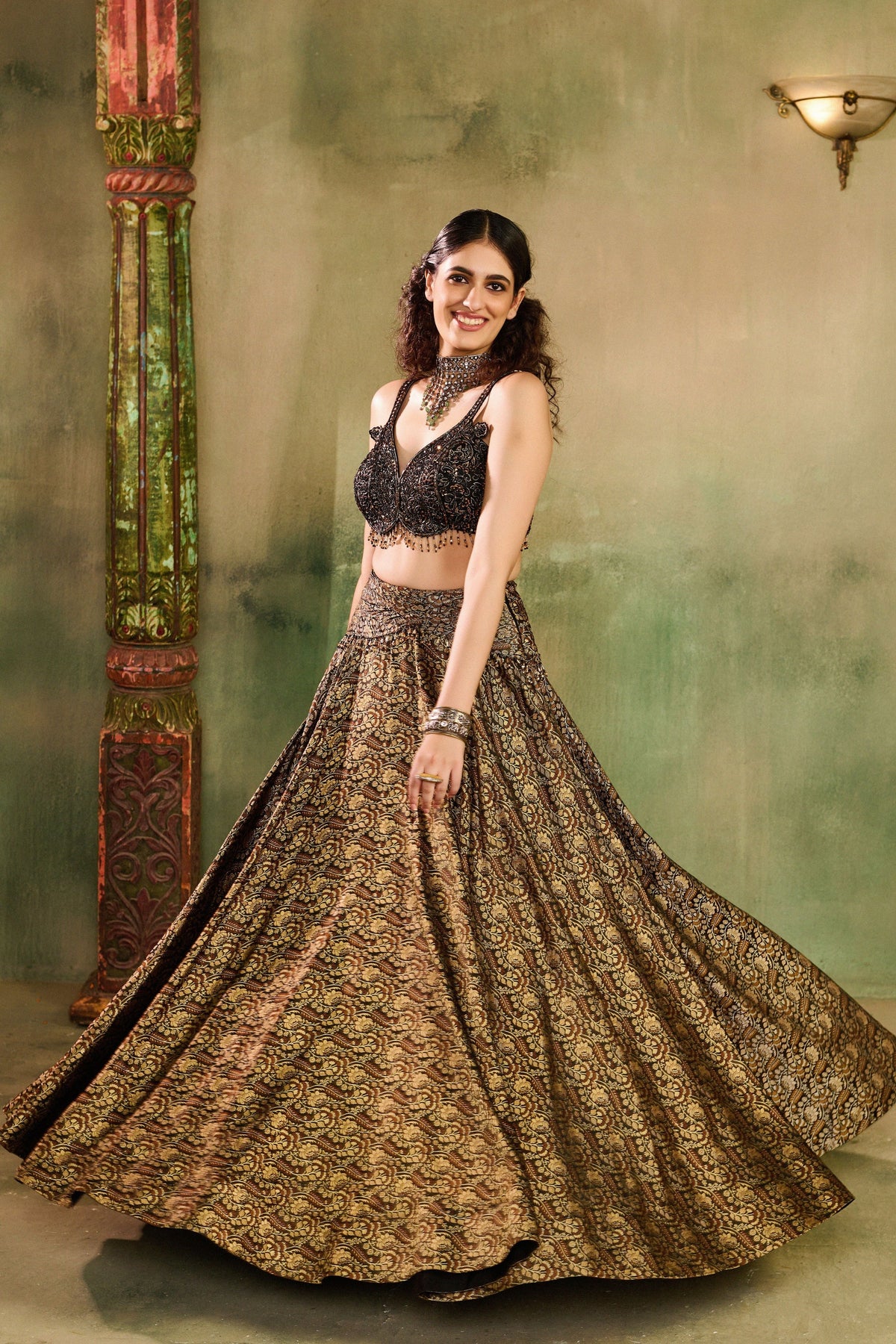 Tassel Tara Black Lehenga Set
