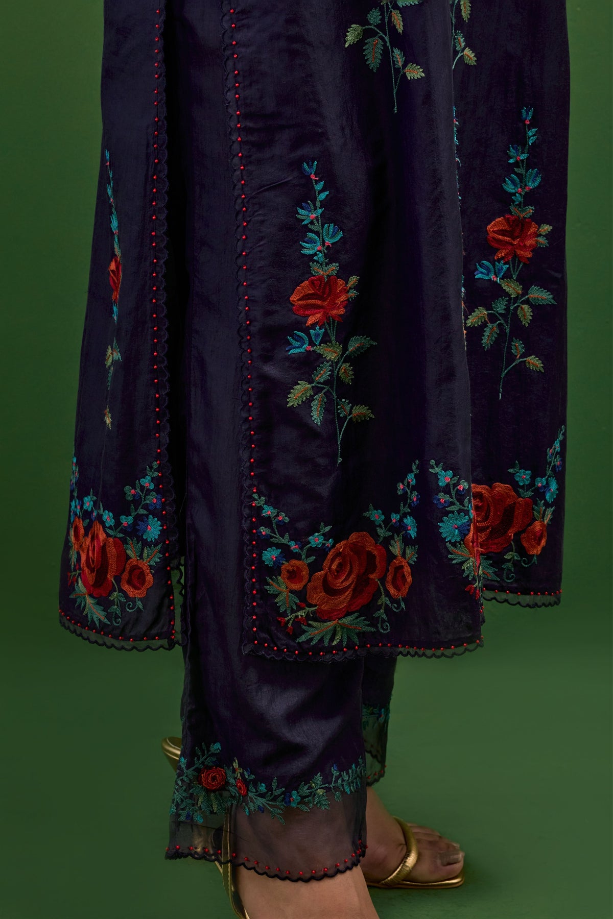 Midnight Embroidery Straight Kurta Set