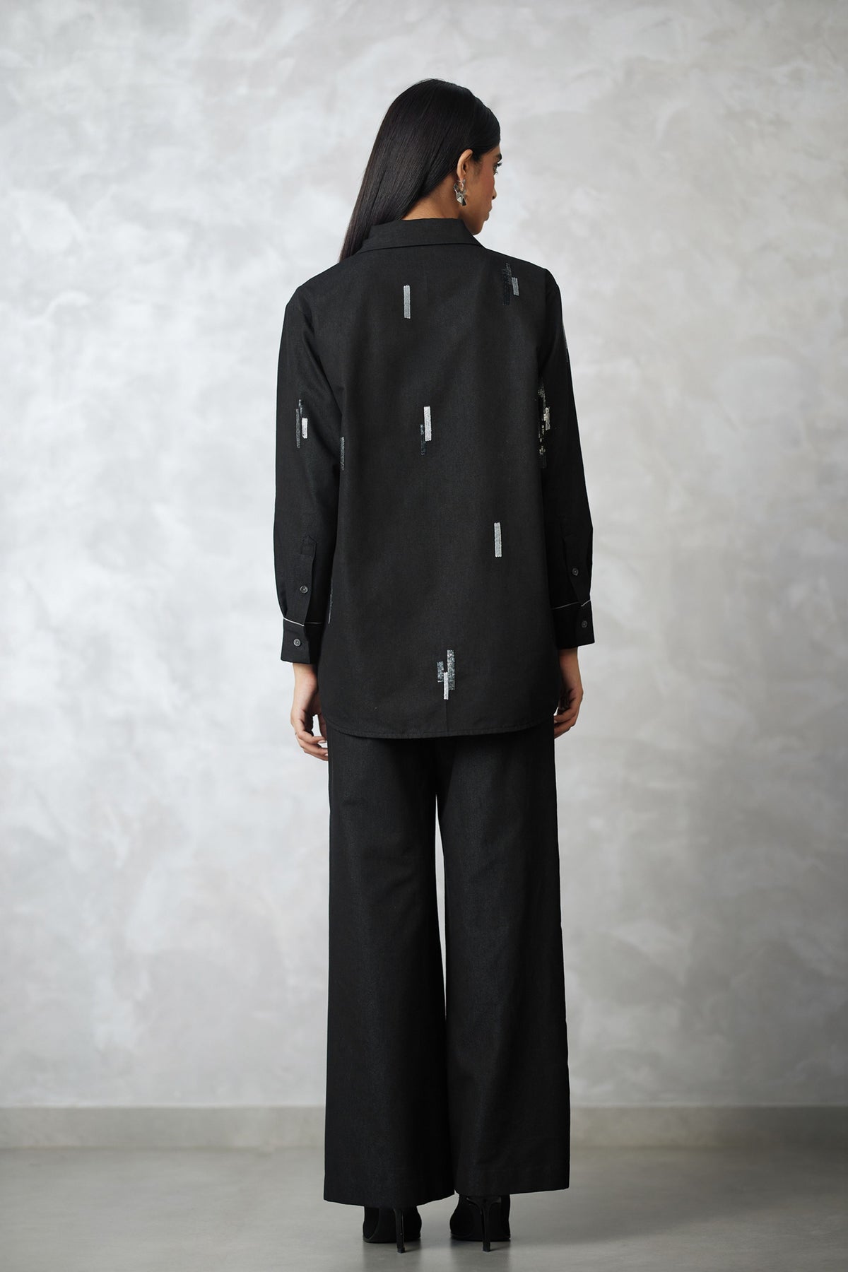 Denim Stripe Black Co-ord Set