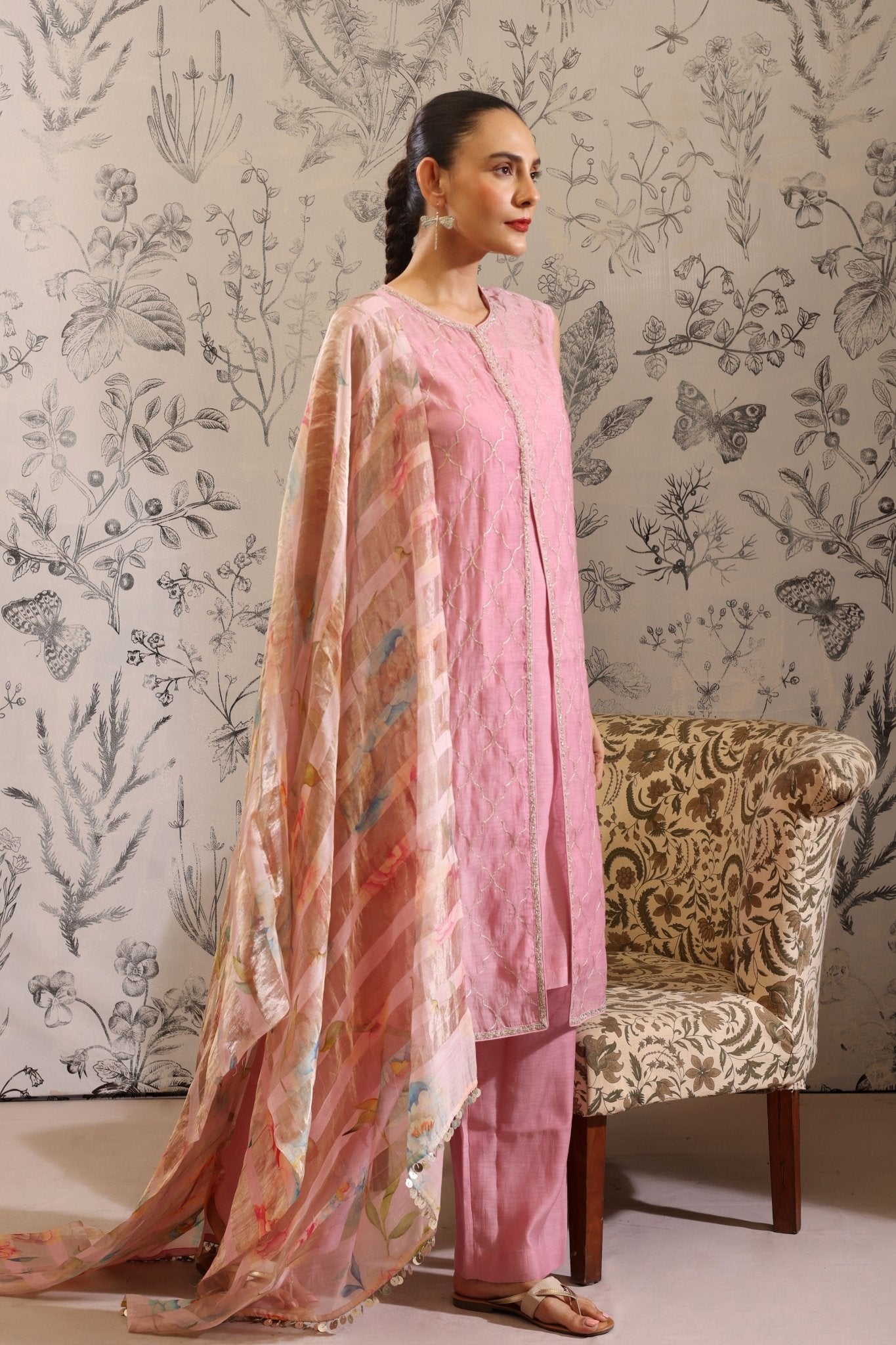 Makaranda Pink Kurta Set - Taisha - Elahe