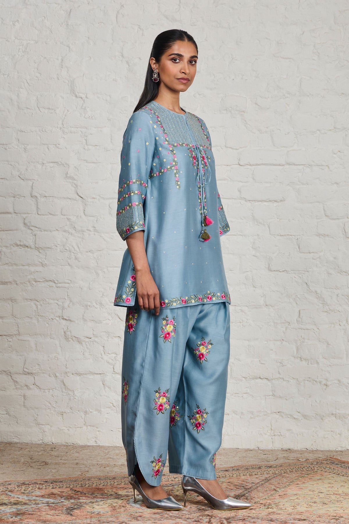 Annora Blue Short Kurta Set