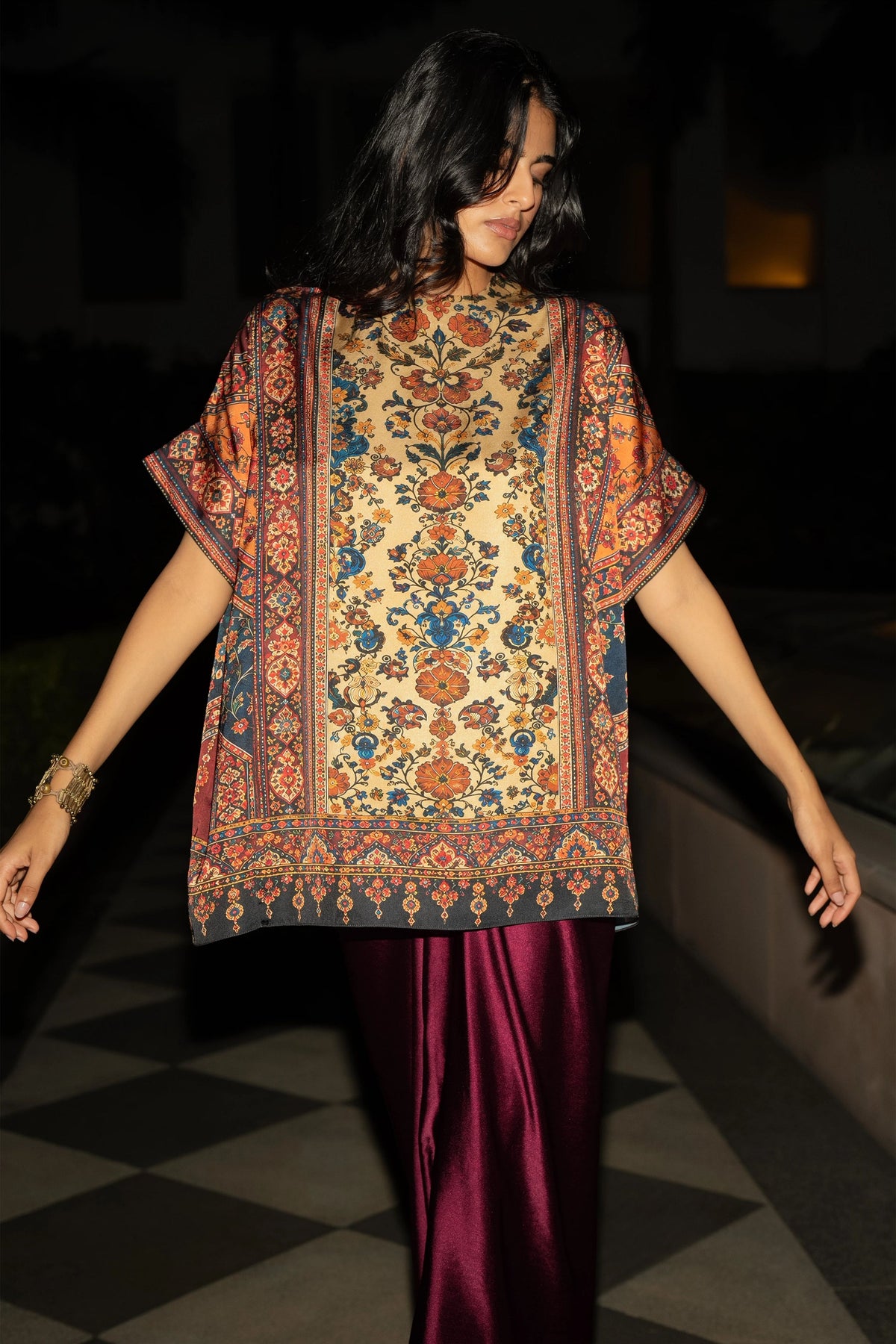 Floral Mosaic Print Top