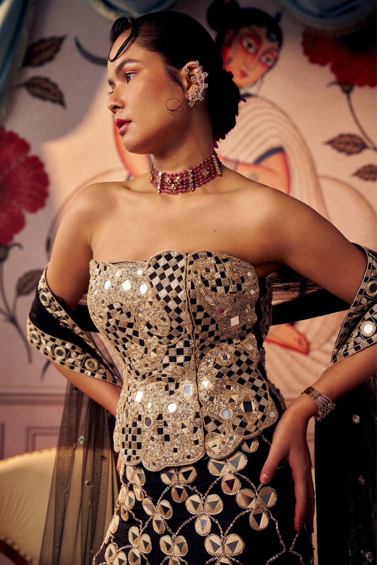Black Gold Sharara Set