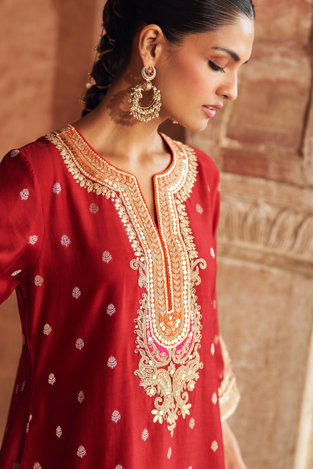 Mehwish Red Kurta Set