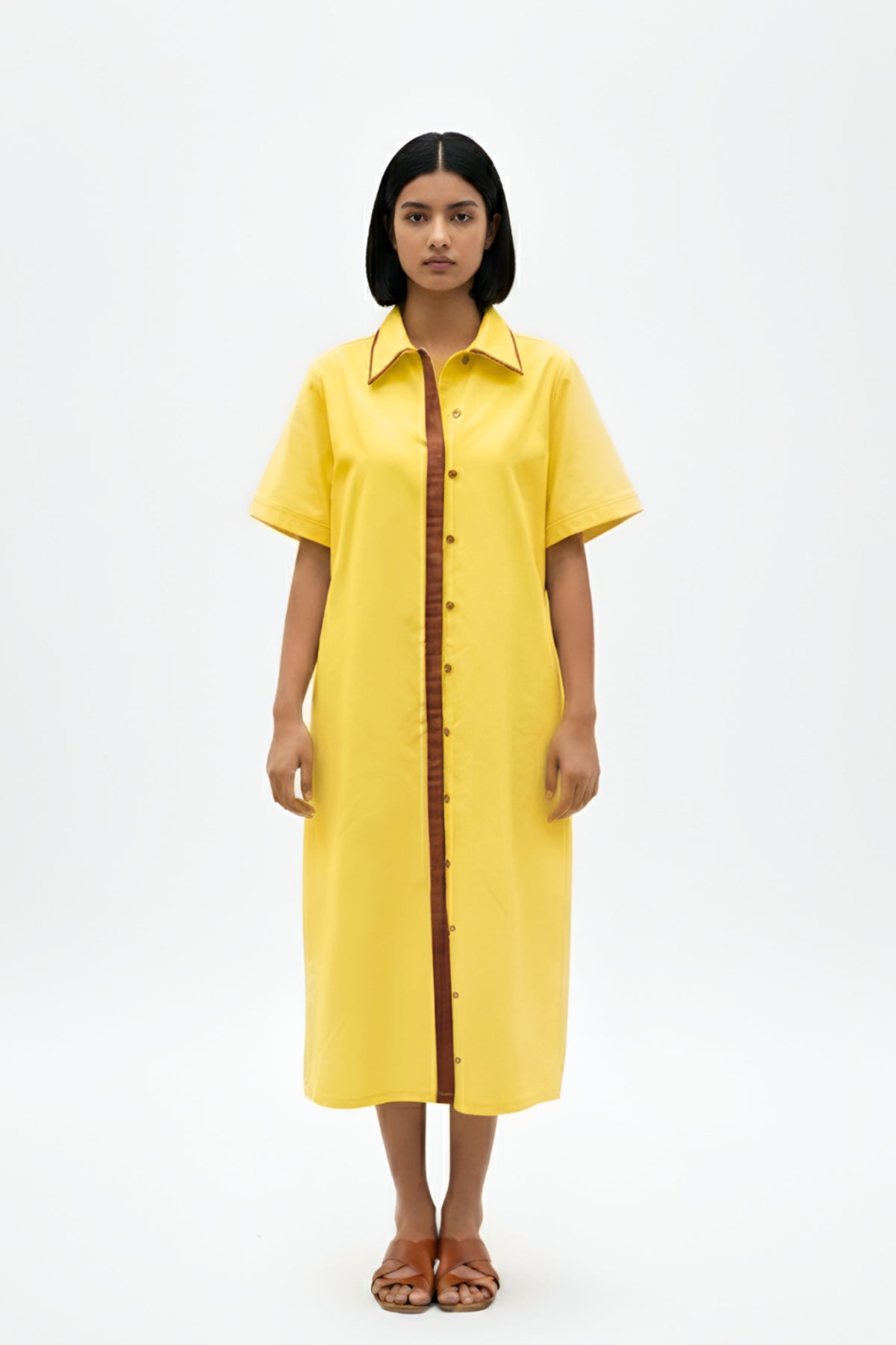 Mango Yellow Tuscan Shirt Dress