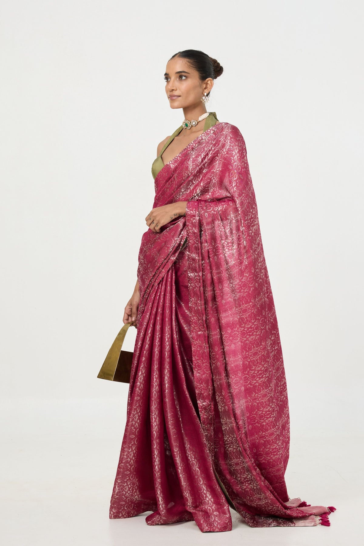 Maroon Tissue Saree