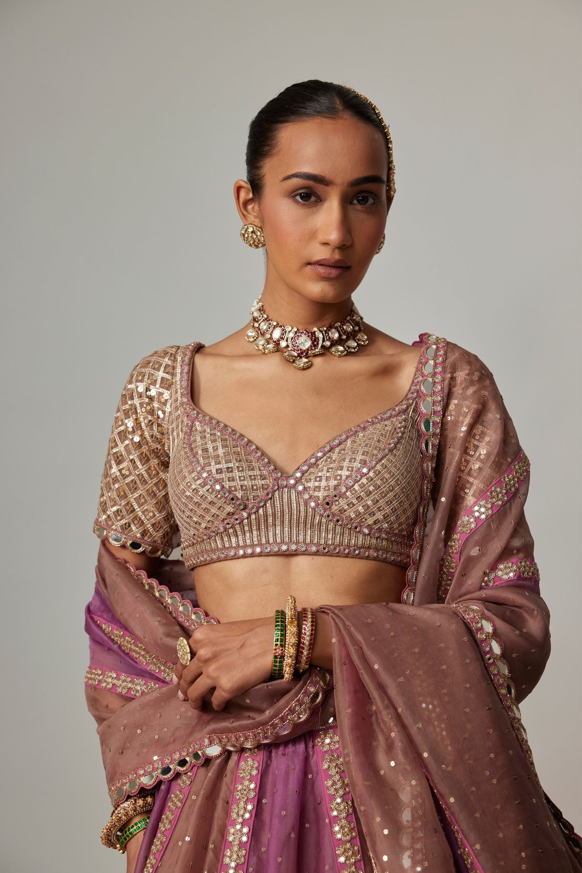 Deep Beige Lehenga Set