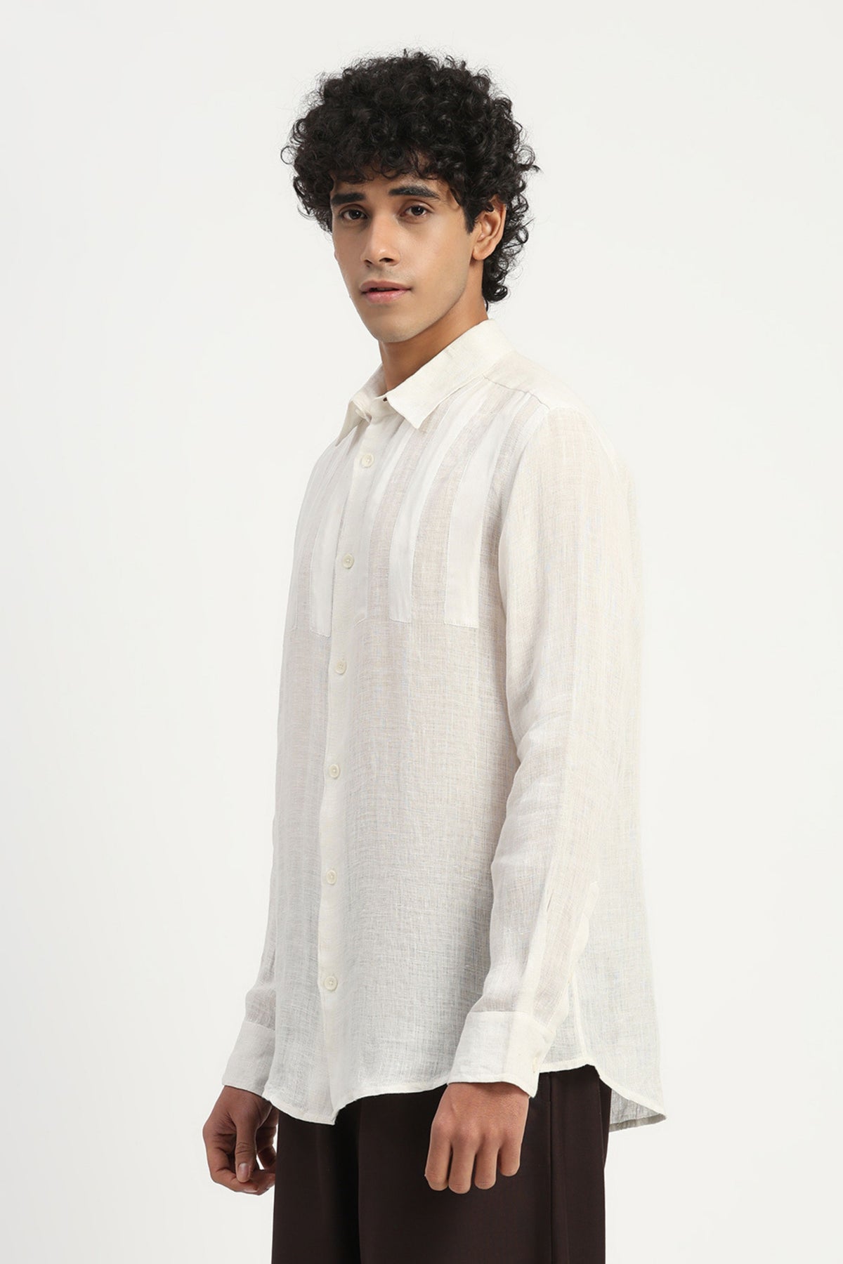 Ivory Applique Stripe Shirt
