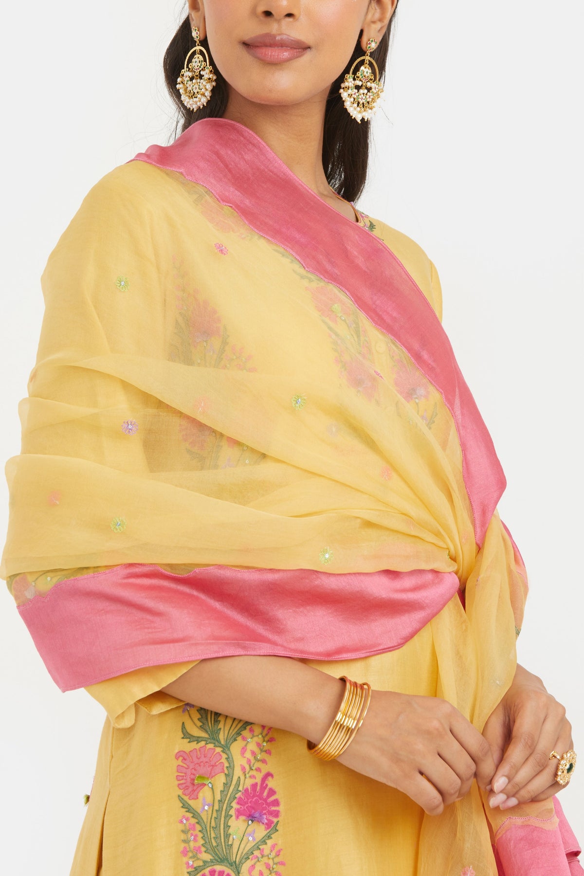 Yellow  Appliqué Kurta Set