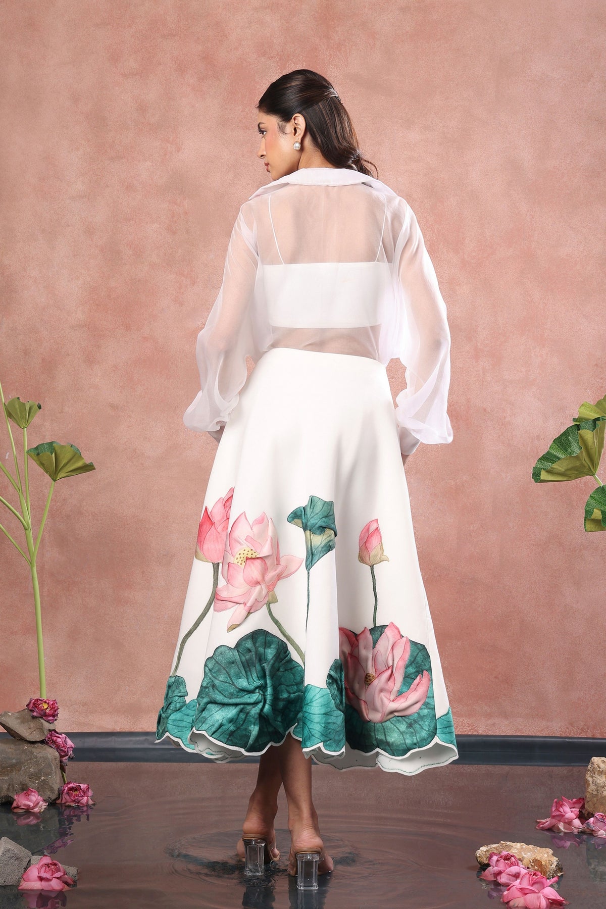 Printed Skirt Tube Top Flower Set