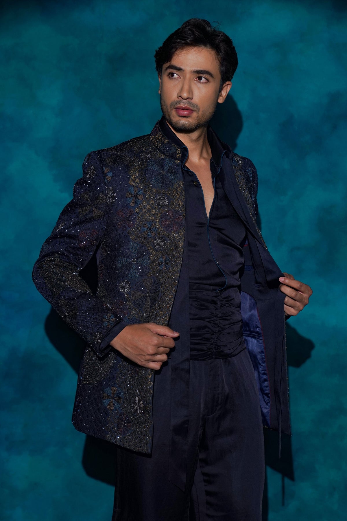 Midnight Blue Short Jacket Set