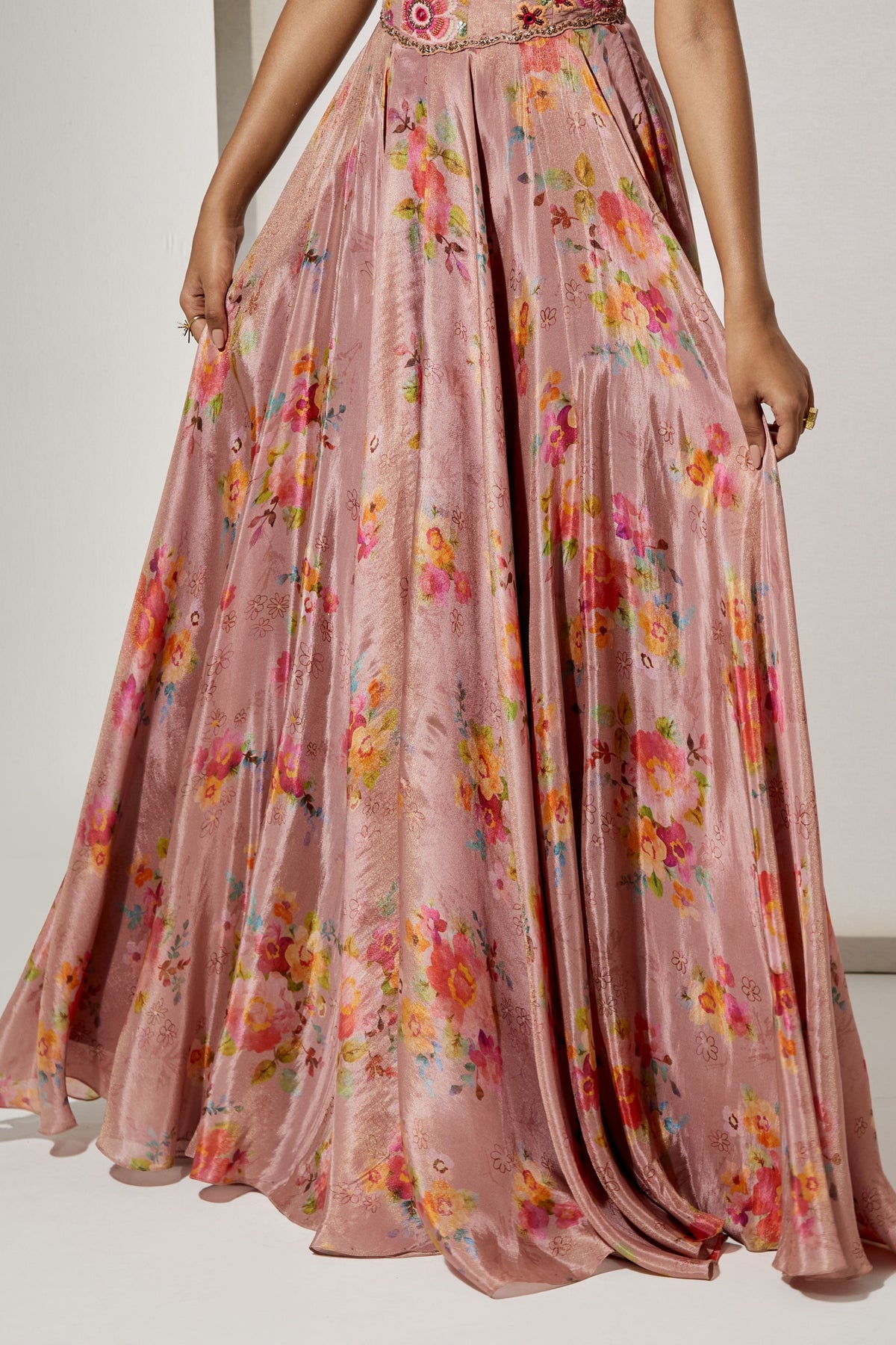Blush Printed Skirt Set