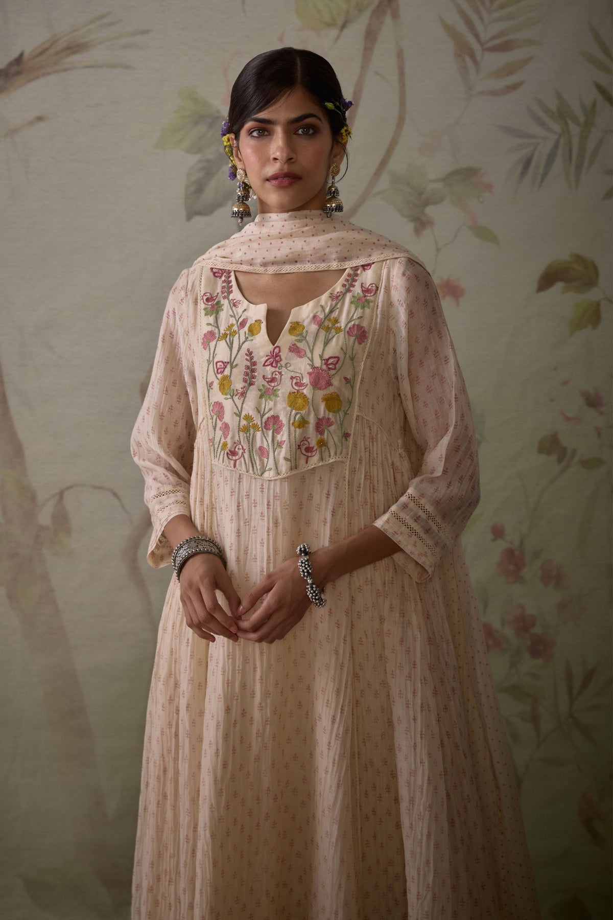 Ivory Block Printed Kurta Set