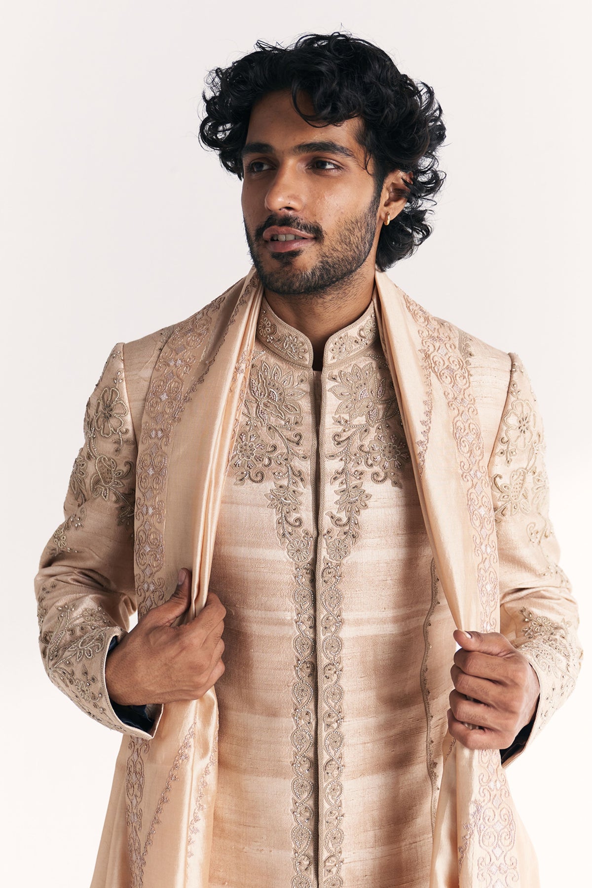 Utsav Ivory Achkan Set