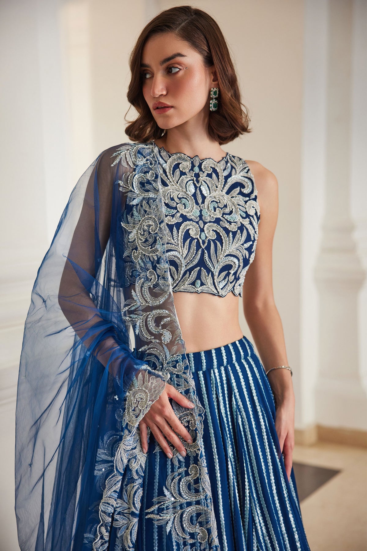 Teal Blue Lehenga