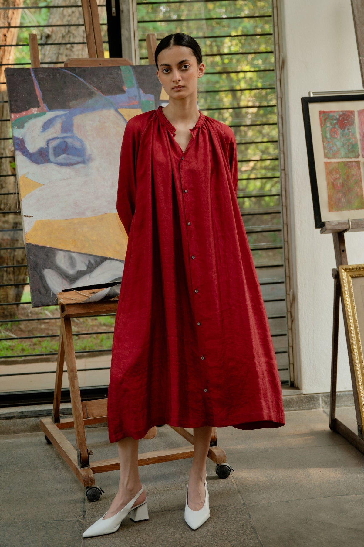 Crimson Red Carol Dress