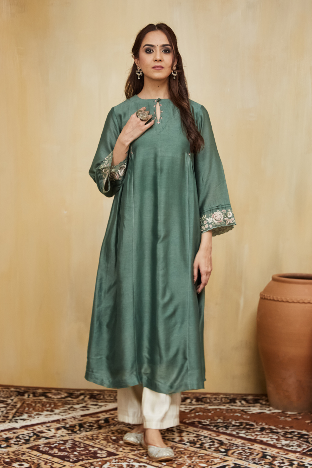 Green Floral Nadia Kurta Set