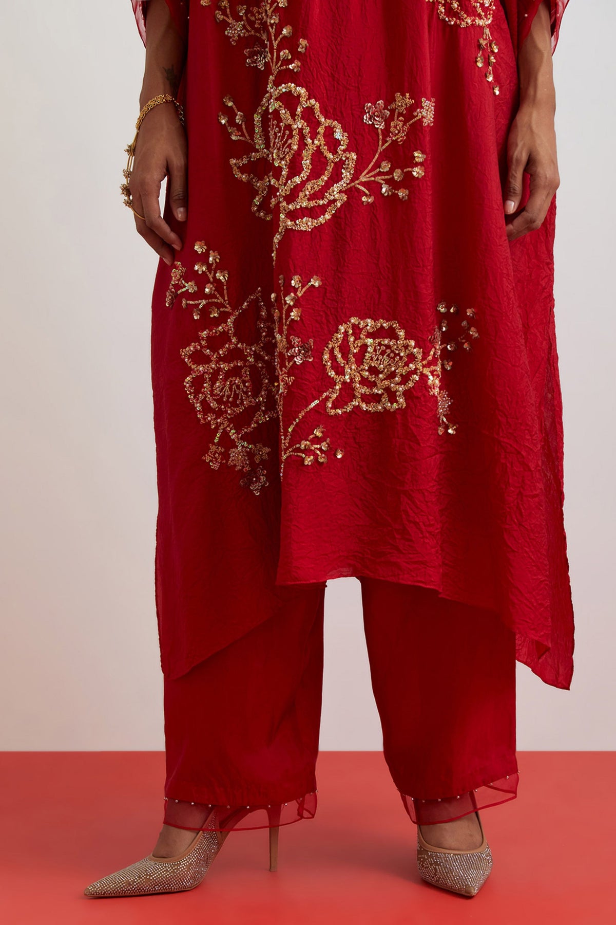 Ruby Embroidered Kaftan Set