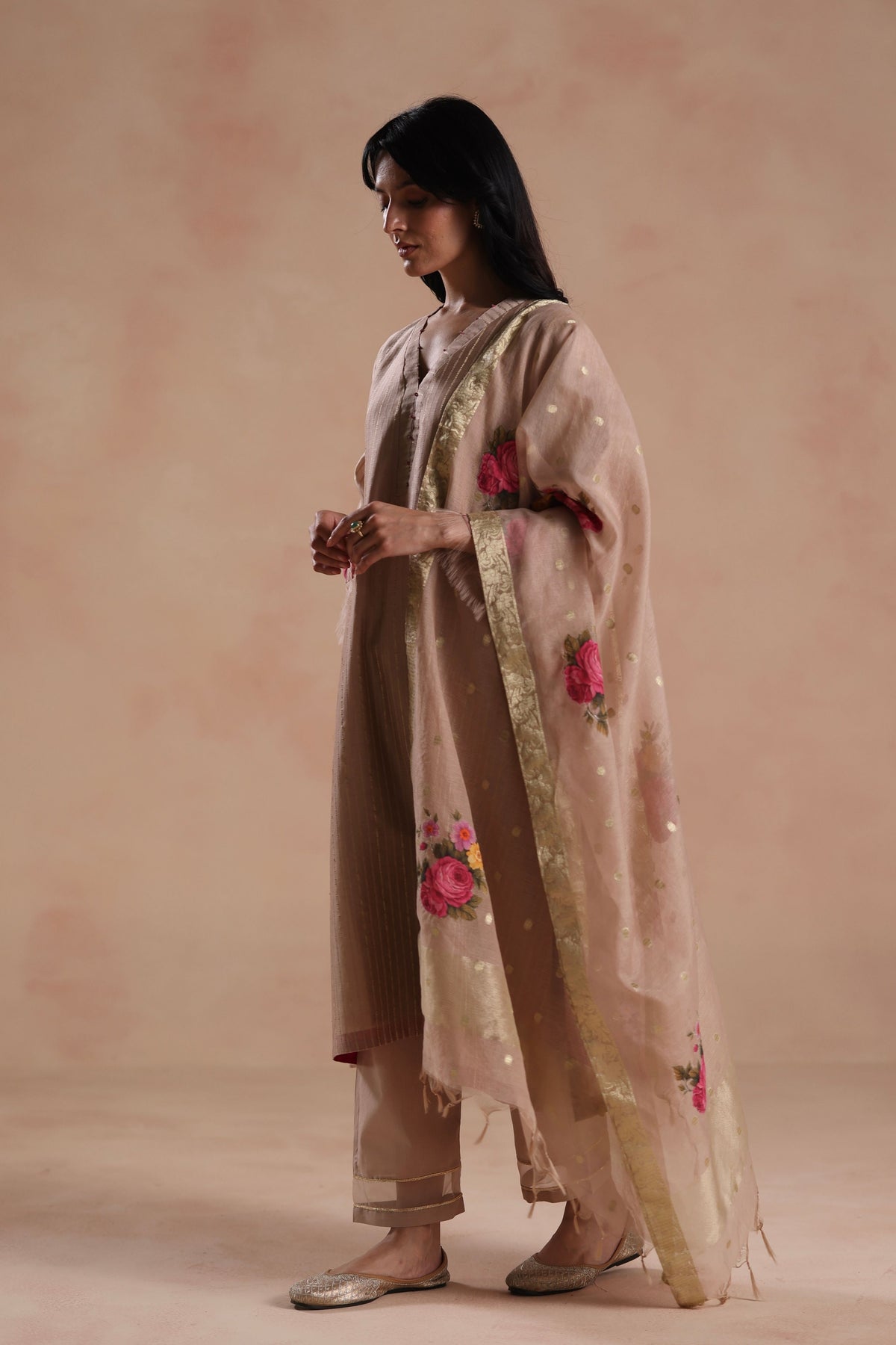 Sidra Beige Kurta Set
