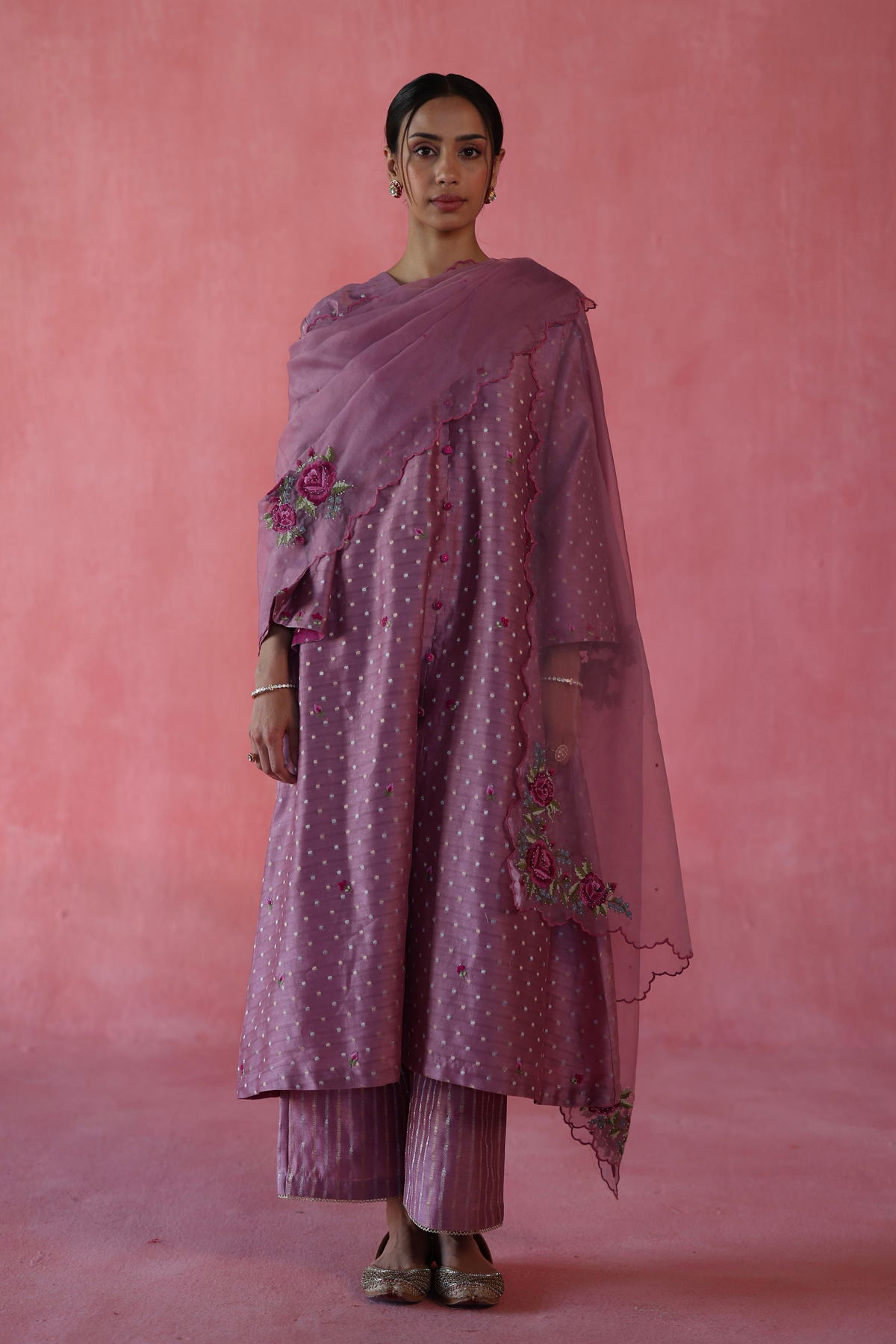 Plum Zaafran Kurta Set