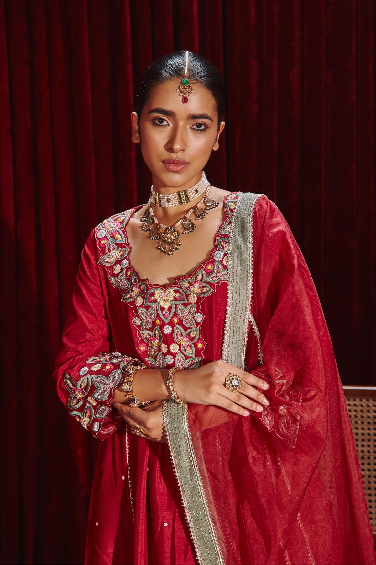 Wine Shagun Sharara Set