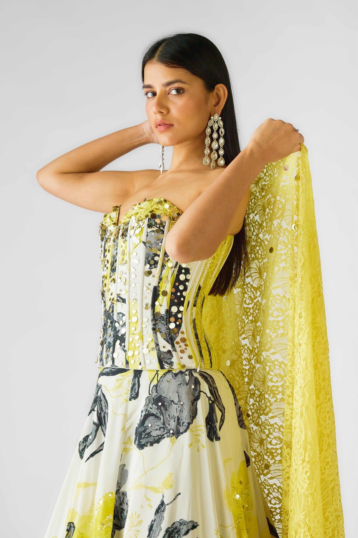 The Garden of Eclipse Corset Lehenga