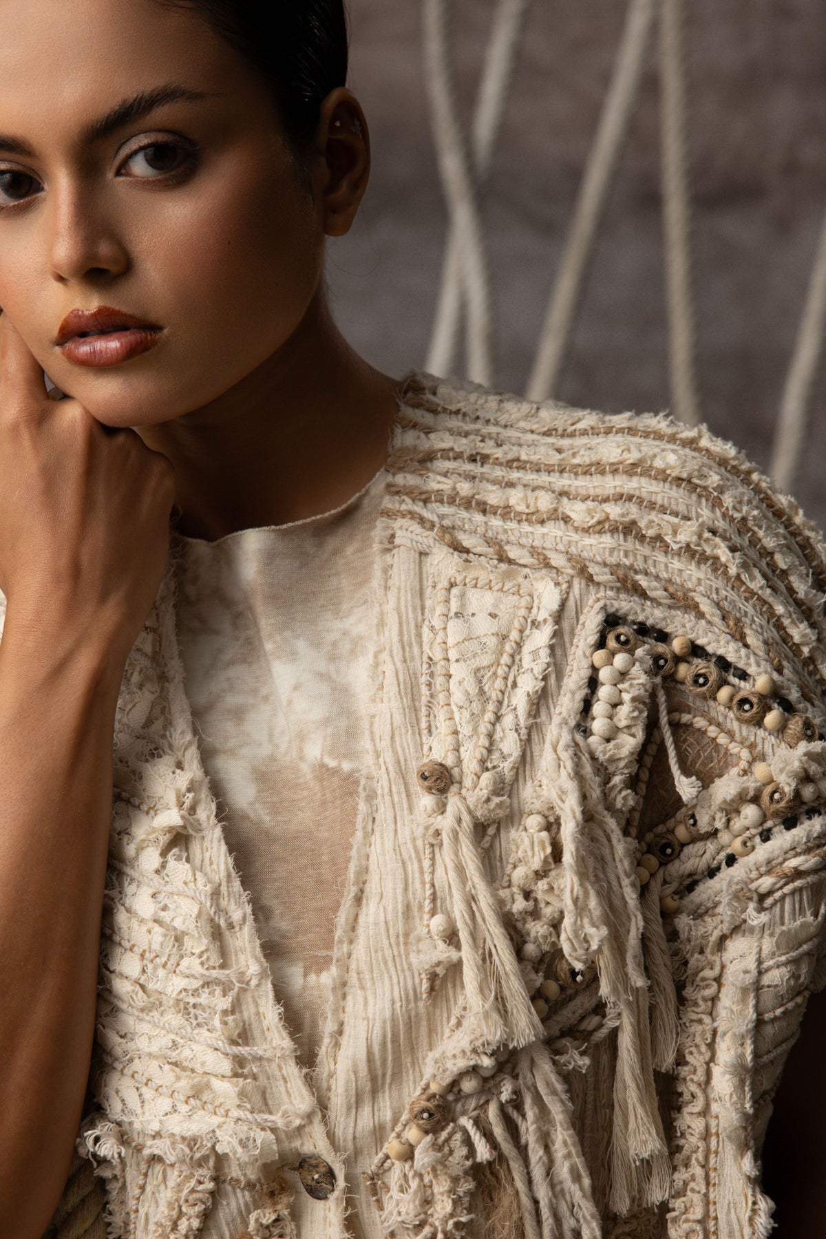 Ivory Crushed Lace Top