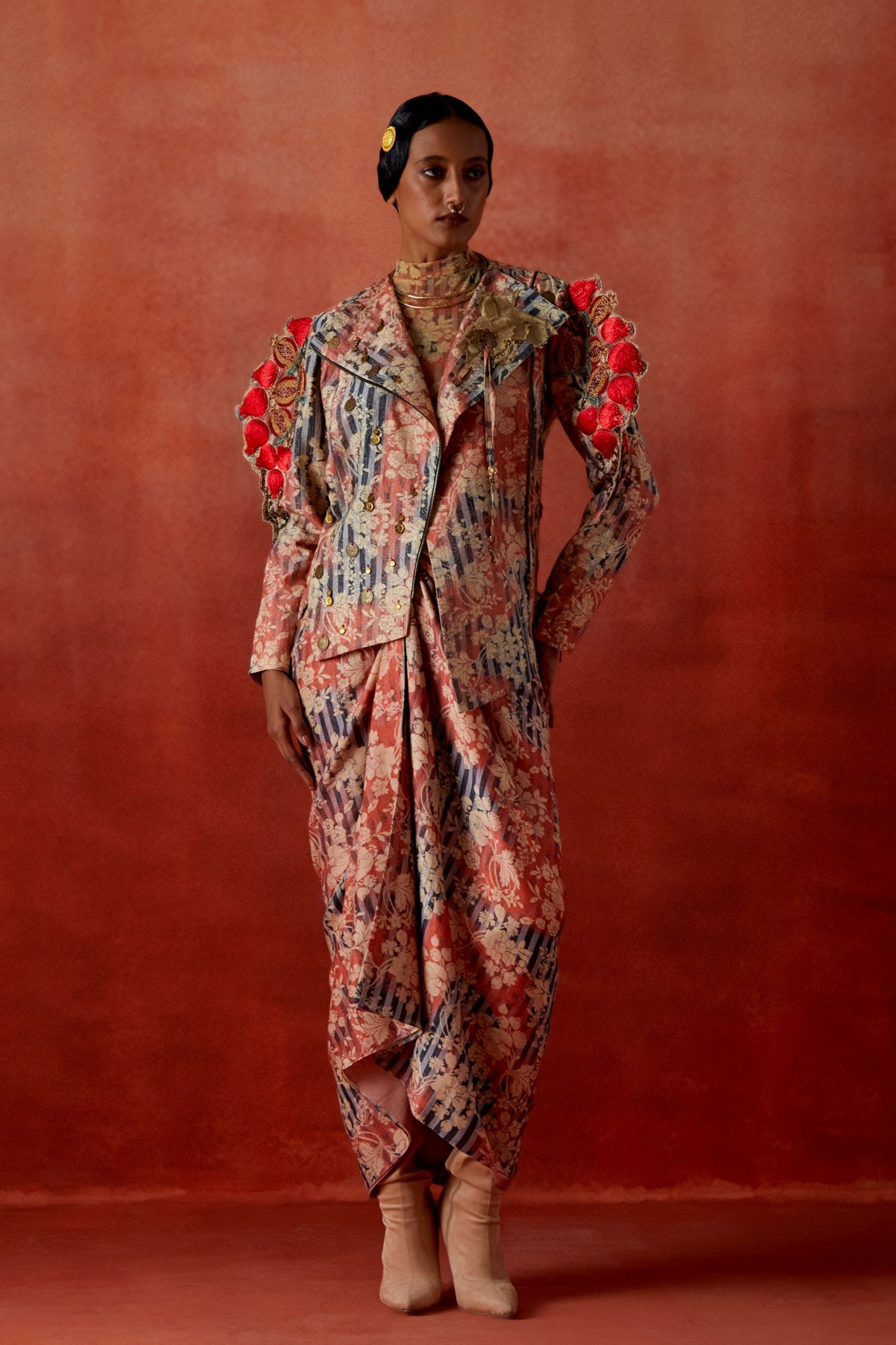 3d Pomegranate Jacket Set