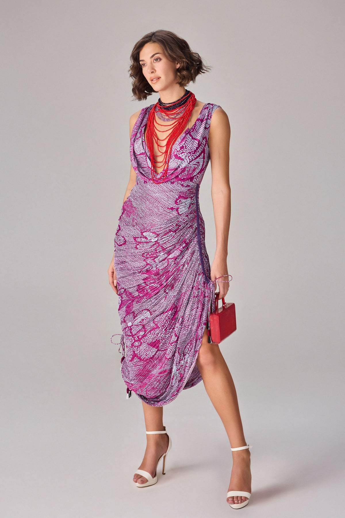 Purple Bandhani Nada Dress