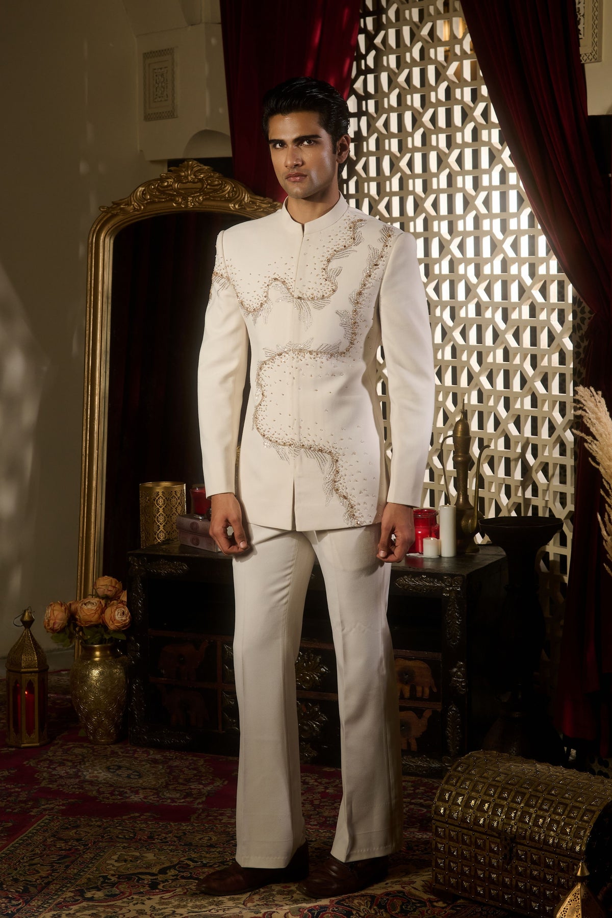 Ivory Flare Bandhgala Set
