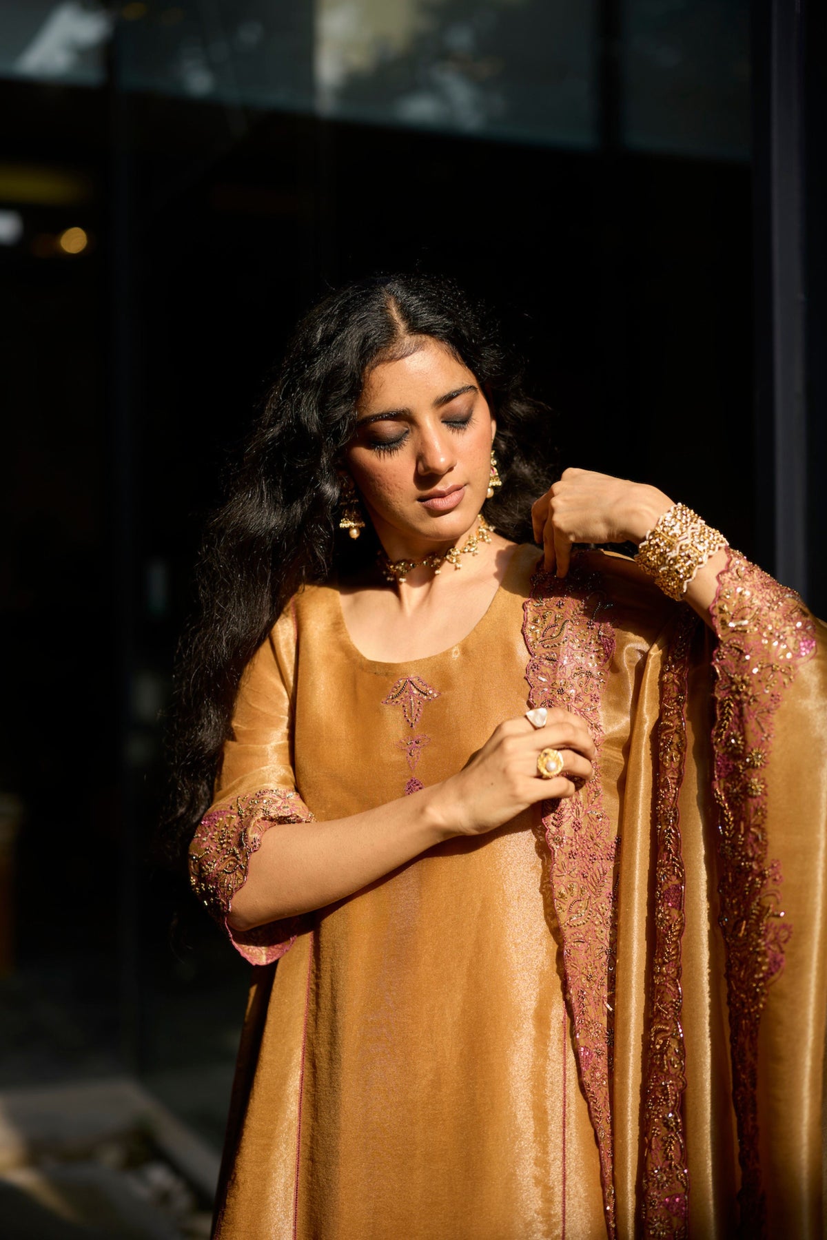 Mustard Dhara Kurta Set