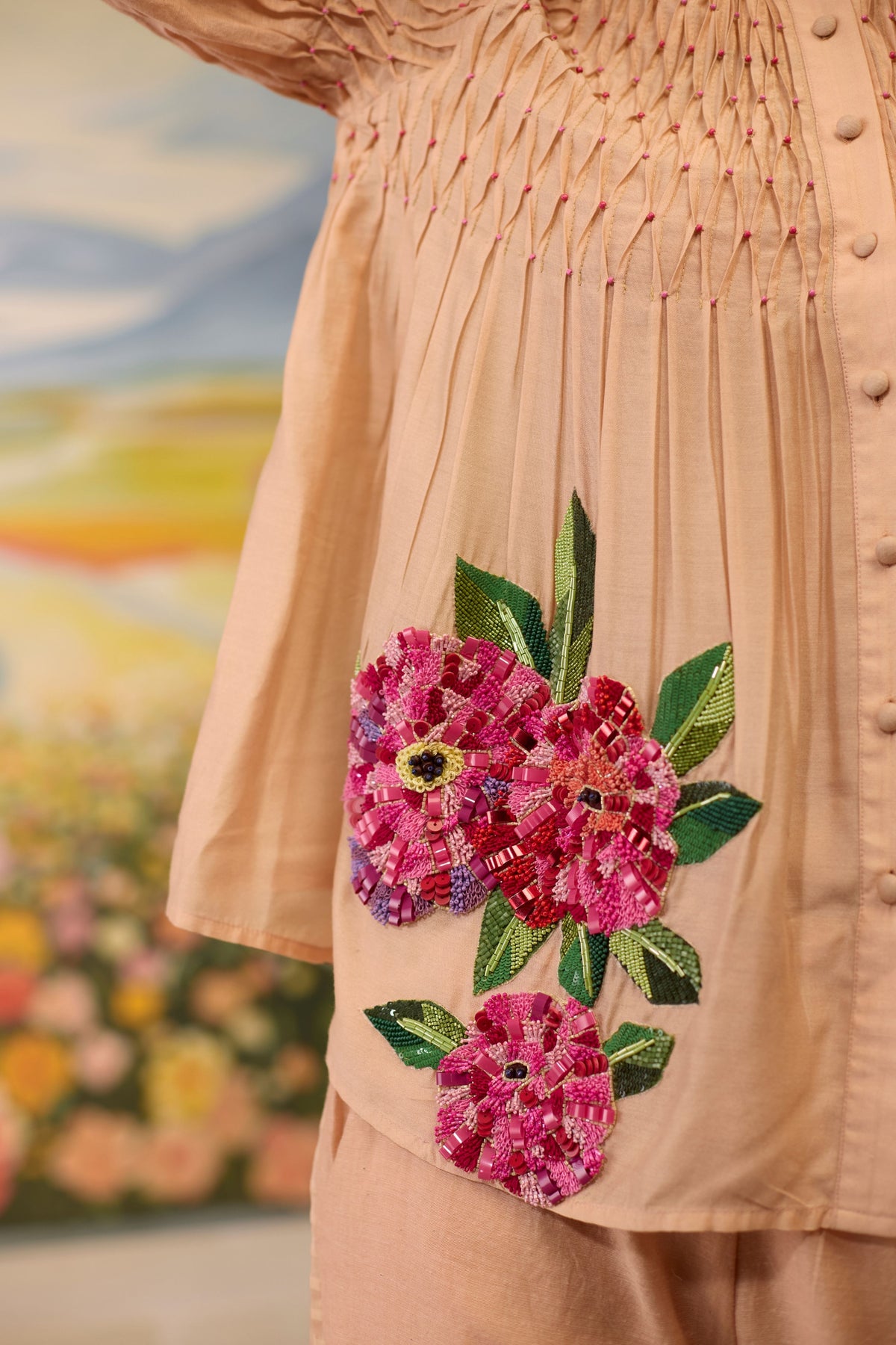 Sorbet Smocked Shirt