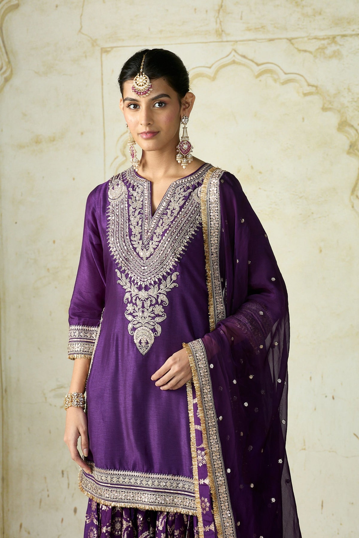 Purple Ameena Sharara Set