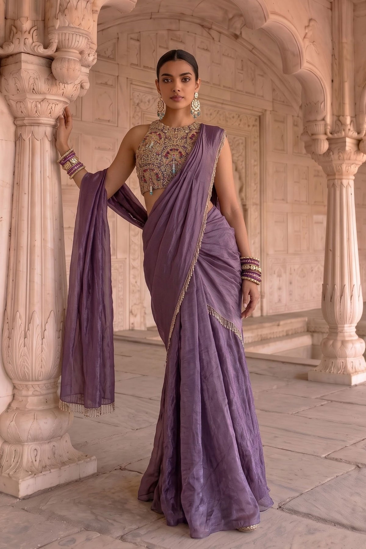 Draksh Rani Draped Saree Set