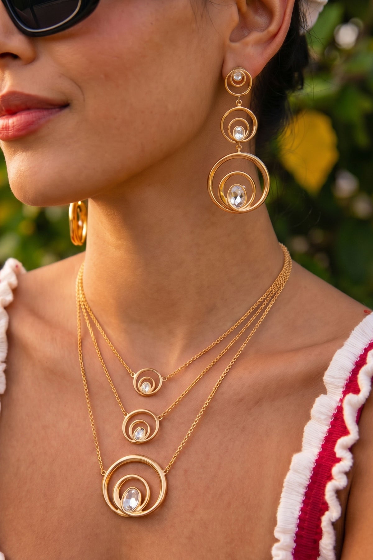 Wave Curve Trio Necklace