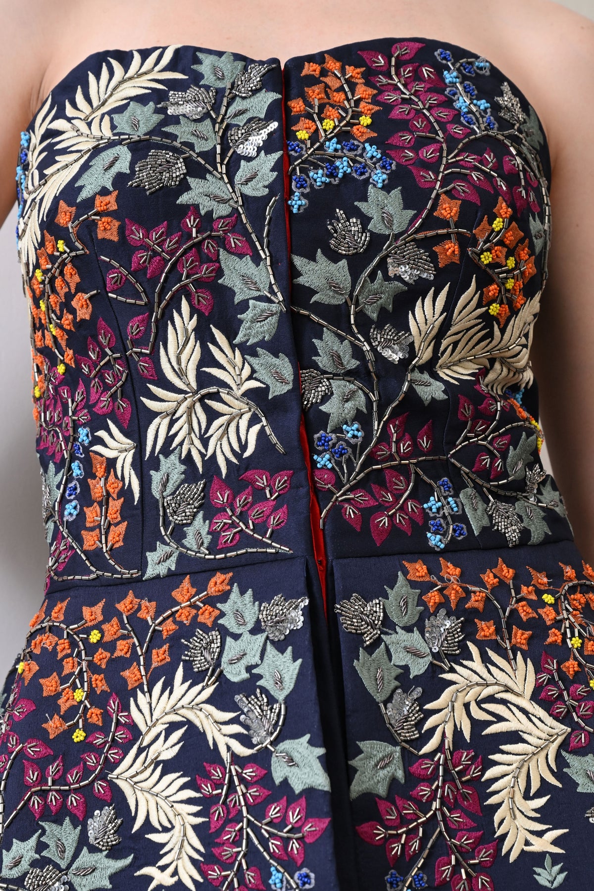 Blue Strapless Peplum Skirt Set