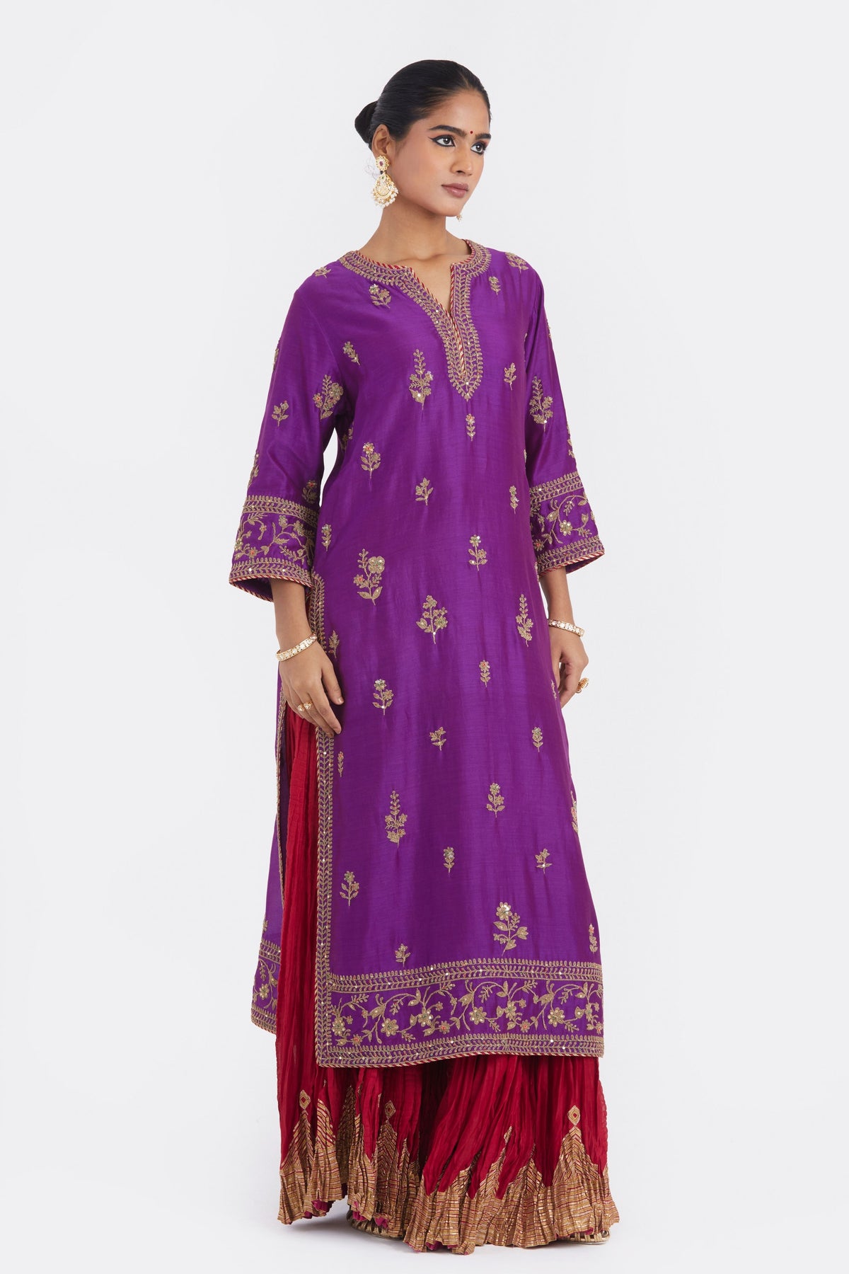 Purple Sharara Set